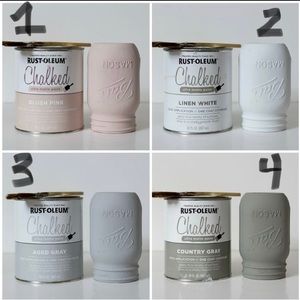 chalked mason jars